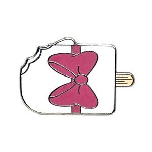 Disney Pink Bow Ice Cream Enamel Pin With Bite Detail Collectible